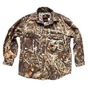 Game Winner Camo Button Up Long Sleeve Shirt Boys Youth Small Hunting Outdoor